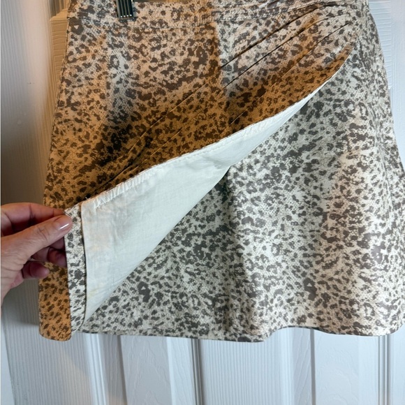 Free People Fake Out Leopard Print Faux Leather Wrap Mini Skirt - Picture 2 of 7